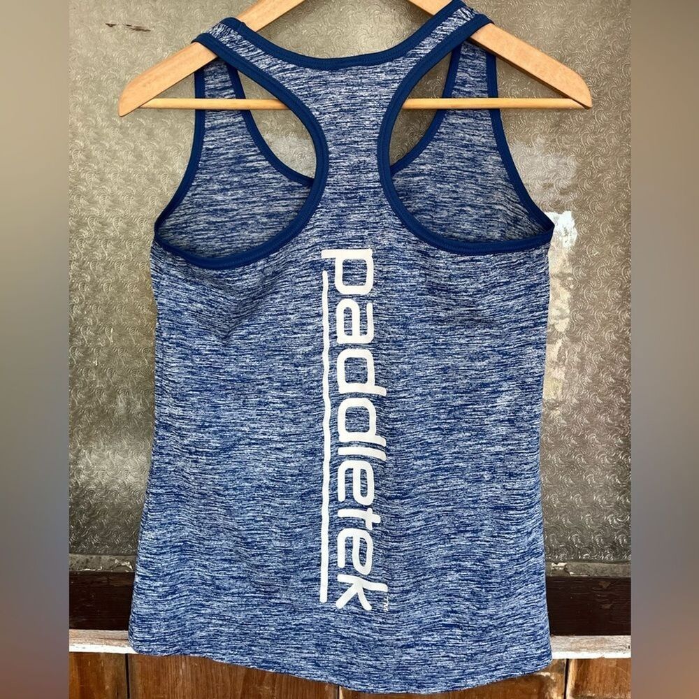Paddletek Pickleball Tank Stretch Athletic Logo Blue White Size Small